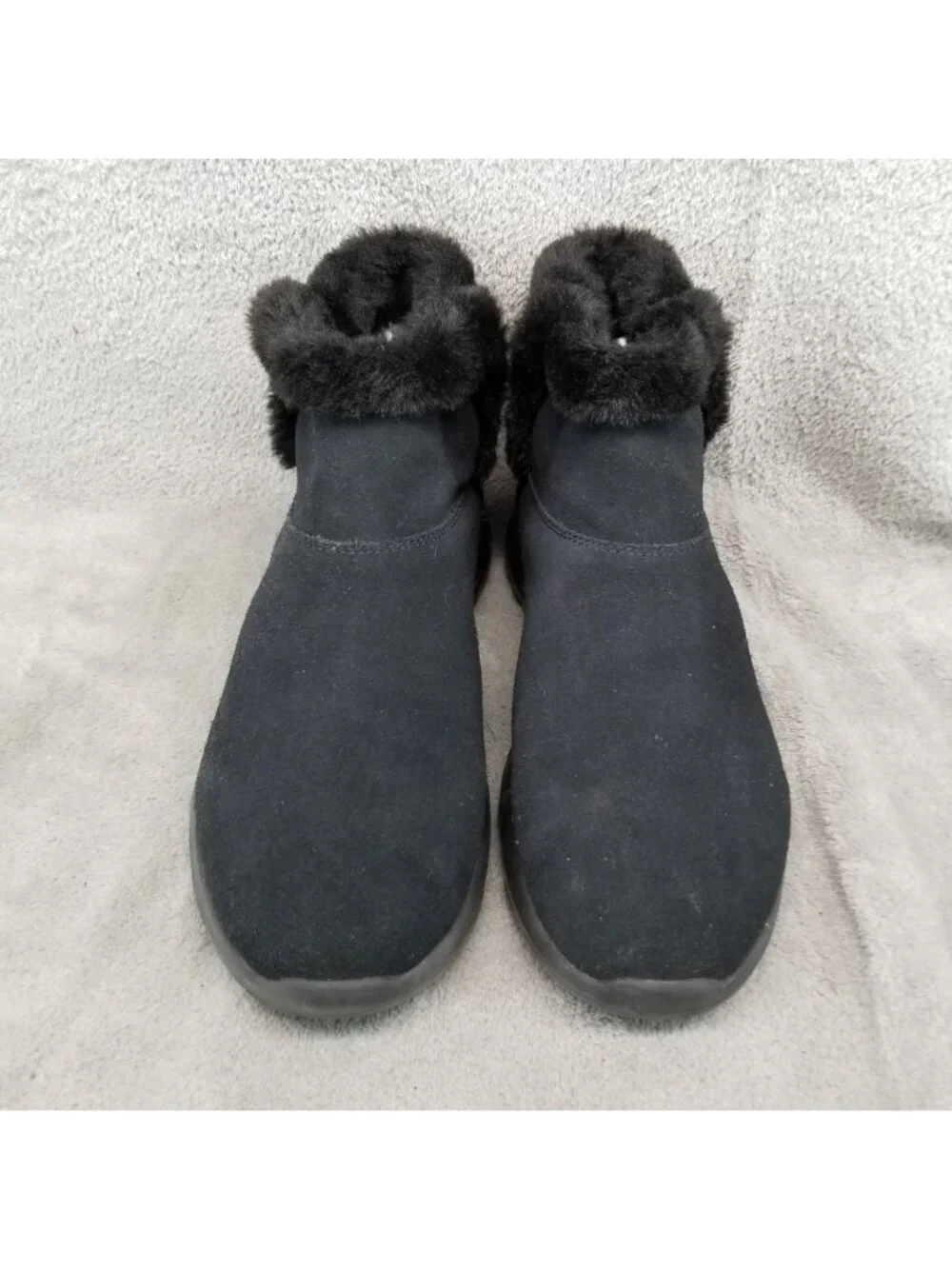 Skechers Shoes Womens Size 9 On The Go Black Suede Faux Fur Lined Boots *Read*